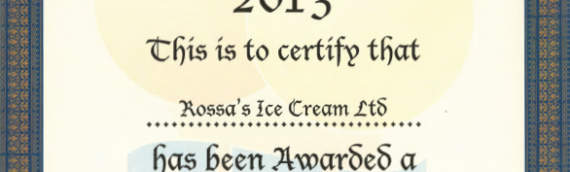 National Ice Cream Competition 2013 – Continuous Class Certificate