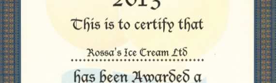National Ice Cream Competition 2013 – Cadbury Class Chocolate Certificate